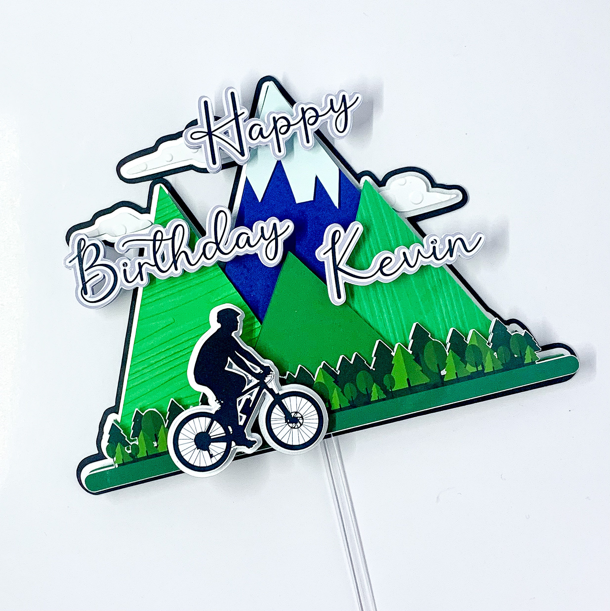 Mountain Biking Cake Topper, Customized Topper, Mountain Bike Cake Topper,  Custom Party Decoration, Cycling Cake Topper