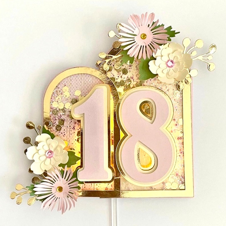 Custom Birthday / Anniversary Cake Topper, Custom Party Decoration, Birthday Centerpiece image 7