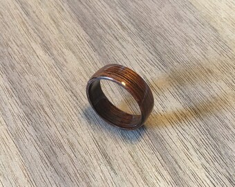 Bentwood Ring Handcrafted Wood Ring Mahogany and Maple woods. Wooden Ring