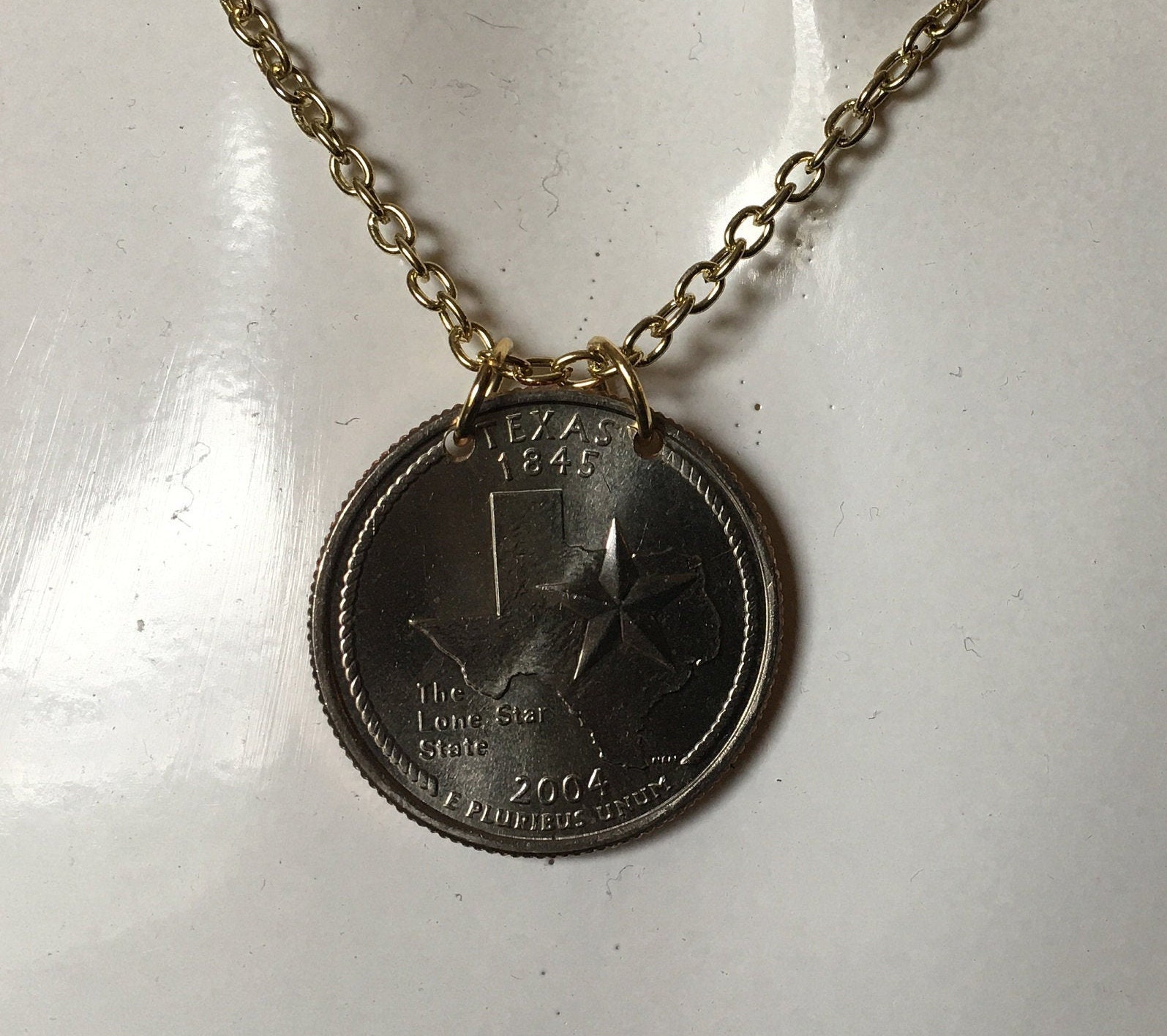 State Quarter Pendant Necklace Etsy