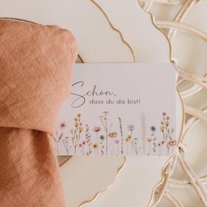 Tischkarten Hochzeit Wildflowers, Namensschilder, Platzkarten Hochzeit, Tischkarten Geburtstag, Namenskarten | LuftundLiebe Papeterie