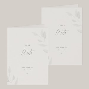 Eheversprechen-Heft für die Hochzeit Leonie | Ehegelübte personalisiert Namen, Datum | Set seine Worte ihre Worte |  Schleife optional