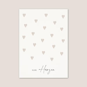 Geburtstagskarte "Little Hearts" | schöne Geburtstagskarten | moderne Geburtstagskarte weiß beige | Herzmuster | von Herzen  | Herz Motiv
