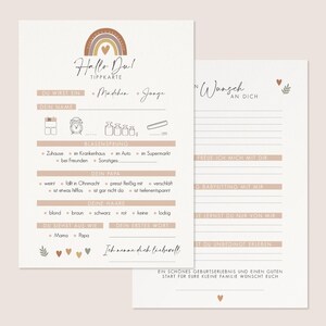 Tippkarten für die Babyparty "Regenbogen" - 20 Karten - Ratespiel Gender Reveal - Wunschkarte Babyparty + Willkommensschild