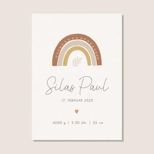 Póster digital personalizado de nacimiento | Arcoíris | Nombre, fecha, peso, altura | Regalo para bebé | Decoración de habitación de bebé | Carta astral | Nacimiento