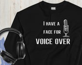 Voice Over Gift Sweater Jumper Radio Voice Side Hustle Girl Boss Sarcastic Gift Microphone Shirt Voice Talent Coach Whisper Booth Recording