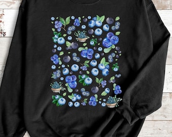 Sweatshirt bleuets cottagecore - Vêtements du festival d'automne