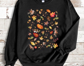 Leaf Print Sweater - Etsy