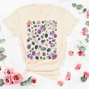 Blackberry Cottage Core T-Shirt Brombeere Kleidung Brombeere Shirt Garten Ästhetische Kleidung Cottagecore Kleidung Botanische Beere Print