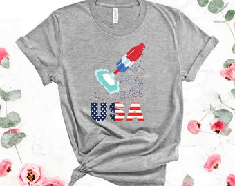 Patriottische 4 juli T-Shirt USA Shirts 4 juli Shirt Amerikaanse vlag Tee Vierde juli Shirt Rood Wit en Blauw Tees Ijslolly Shirt