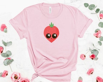 Kawaii Truskawkowa Koszulka Harajuku Kawaii Ubrania Pastelowe Gotyckie Estetyczne Ubrania Anime Bluza z Kapturem Kawaii Różowa Koszulka