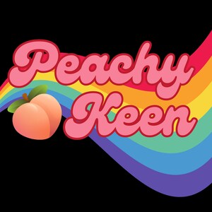 Adesivo retrô Peachy Keen dos anos 70, estilo vintage, presente divertido e fofo, diário com marcadores, mantra de diário de meditação