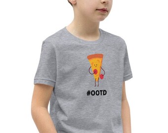Linda pizza #OOTD camisa juvenil, mi hijo solo come pizza, atuendo del día, camisas a juego, ropa de regreso a la escuela, camiseta gráfica para adultos