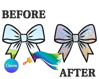 Ribbon Bow Canva Frames: Customize Template (Digital)