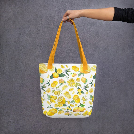 Farm Fresh Lemons, Farm Fresh Tote Bag, Lemon Gift, Lemon Print