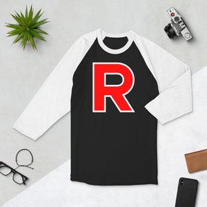 Team Rocket Raglan Shirt: Anime Cosplay Baseball Tee