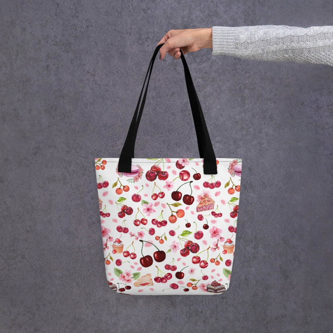 Cherry Cottage Core Tote Bag Garden Aesthetic Botanical Cherry Etsy