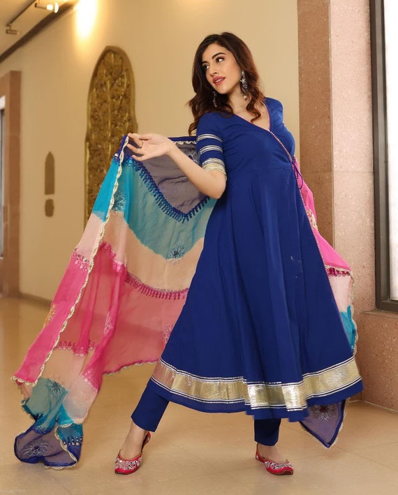 cotton dress with chiffon dupatta