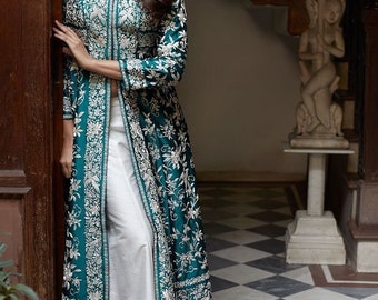 Designer khadi Cotton Dress With Heavy Khadi Cotton Palazzo For Women Designer bridesmaid Dress,Stylist Outfit,Plus Size Clothing For Women