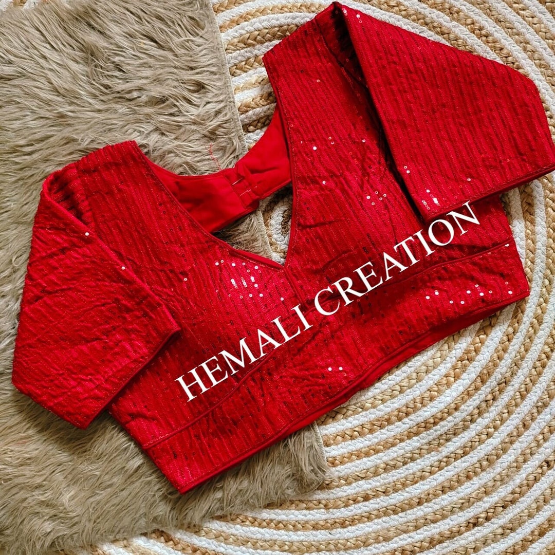 Readymade Sequence Work Blouse Sequence Stitched Blouses Etsy