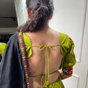 Royal Gamathi Mirror Work Choli & Cotton Lumpi Border Lehenga Set main image 1