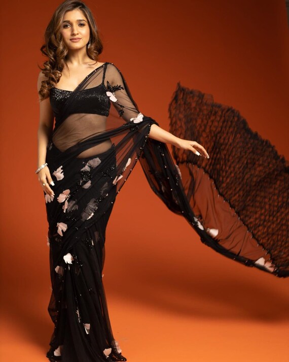 Net 2025 georgette saree