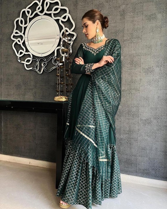 Party Wear Gown With Heavy Embroidery 
