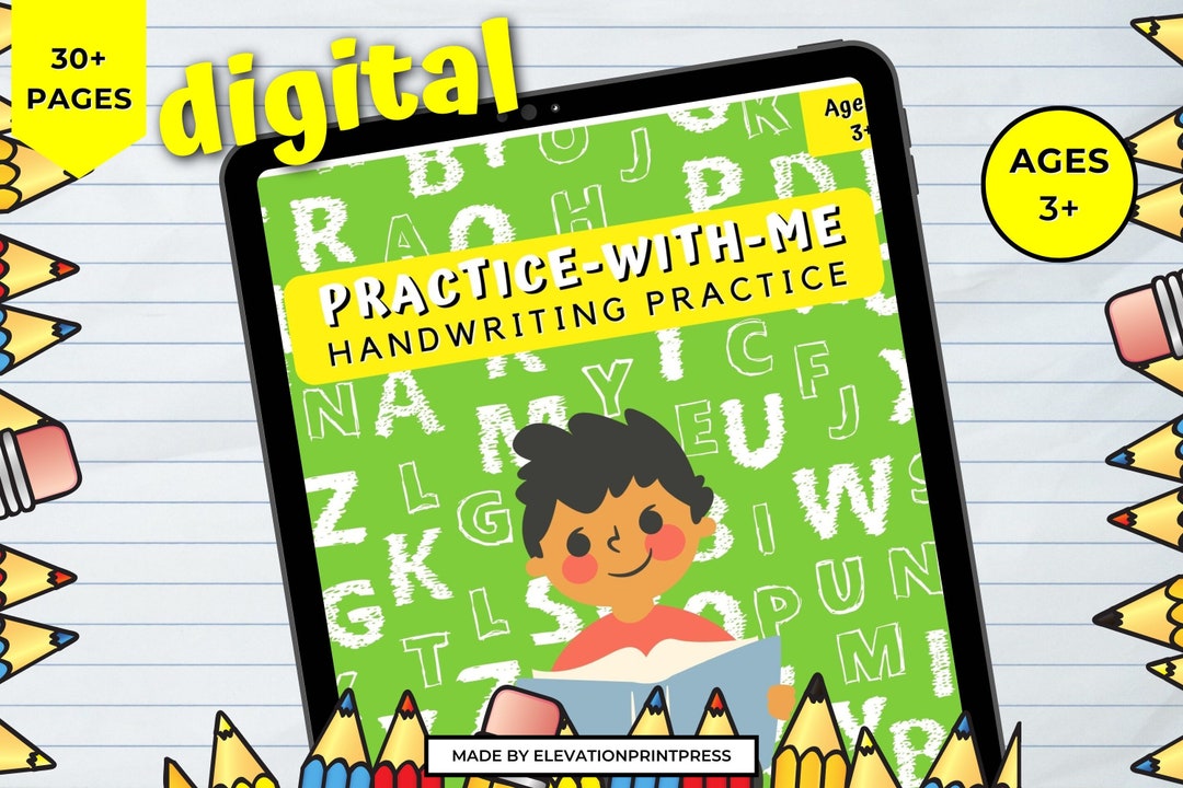 Fun Handwriting Practice Alphabet Letter Trace Practice Sheets Etsy