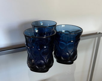 Vintage Noritake Spotlight Cobalt Blue Juice Glasses Set of 3