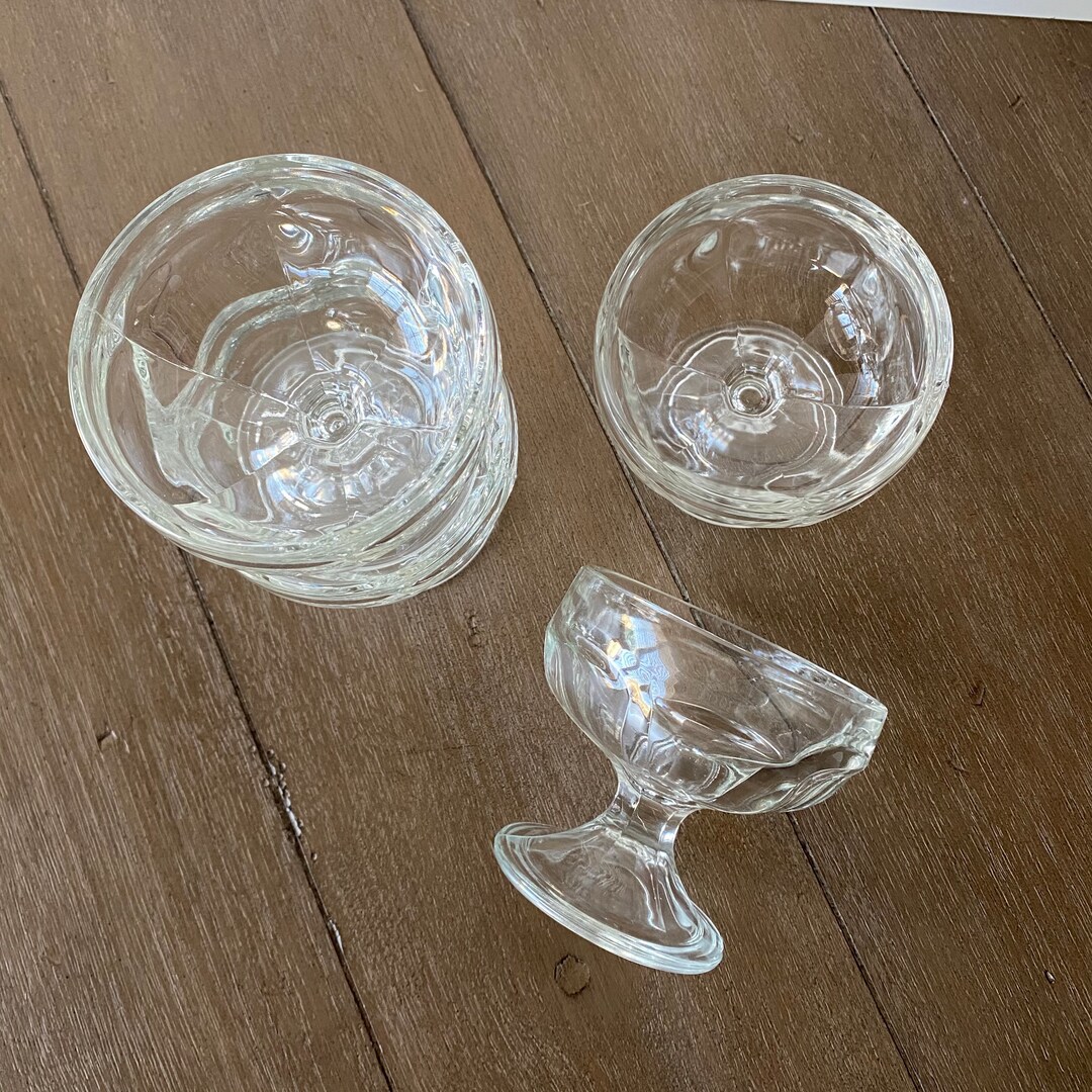 Vintage Libbey Colonial Set of 4 Dessert Glasses With Pedestal, Vintage