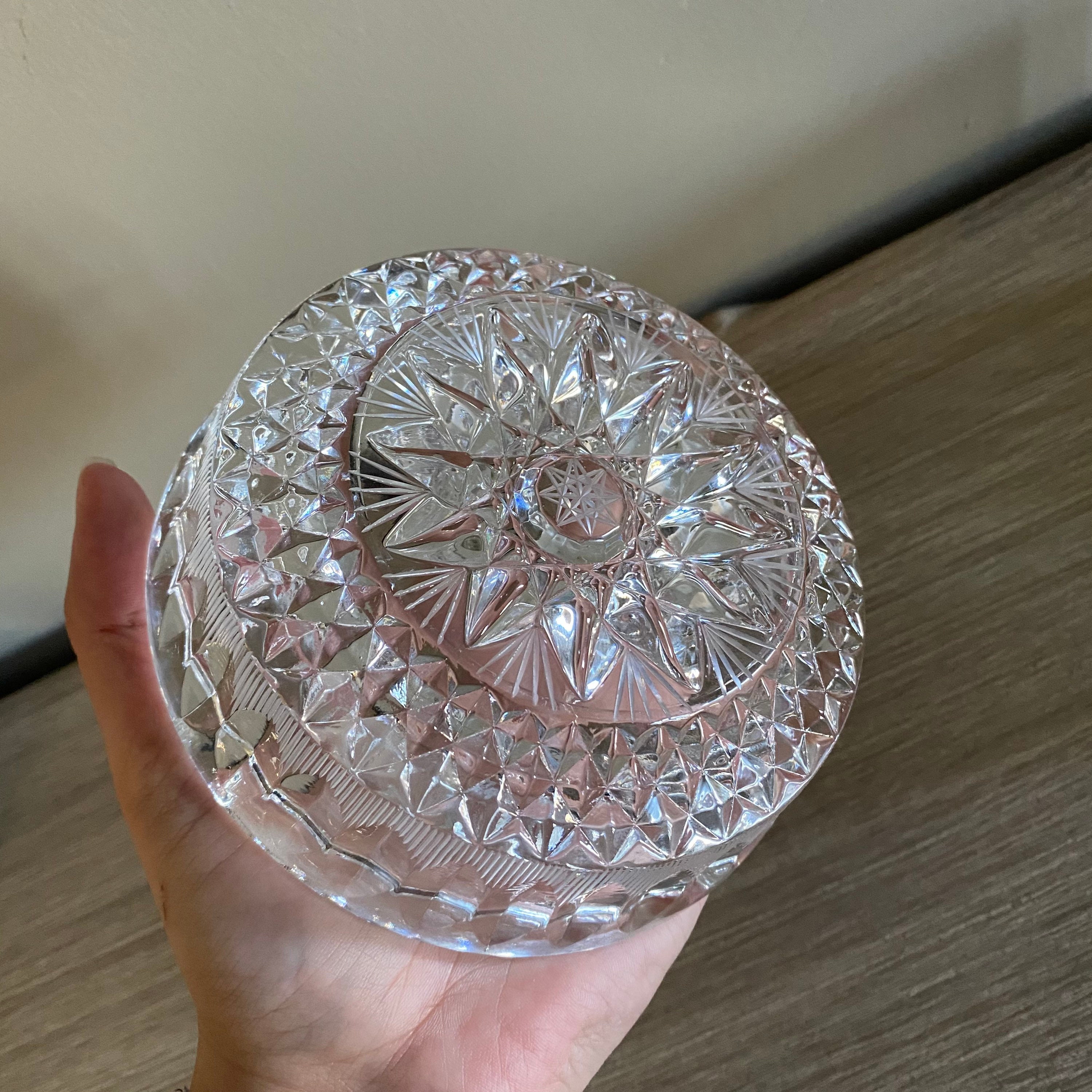 Vintage Full Lead Crystal Ashtray 1960s , MCM Crystal Ashtray , Housewarming Gift, Mid Century