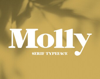Molly Font, Modern Typeface, Premium Font, Digital font, Display typeface, Craft Fonts, Cricut Fonts, Commercial Use, Display Font.