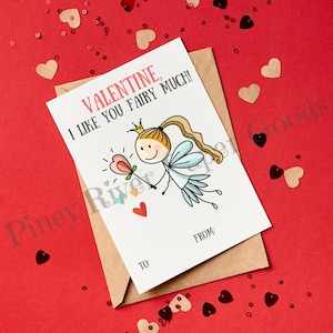 Printable Fairy Valentines for Kids, Family Valentines, Fairy Valentine Gift Tag, Instant Download PDF