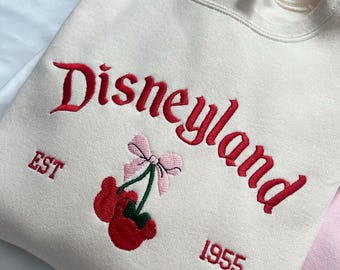 Valentines Cherry Disne Mouse Embroidered sweater