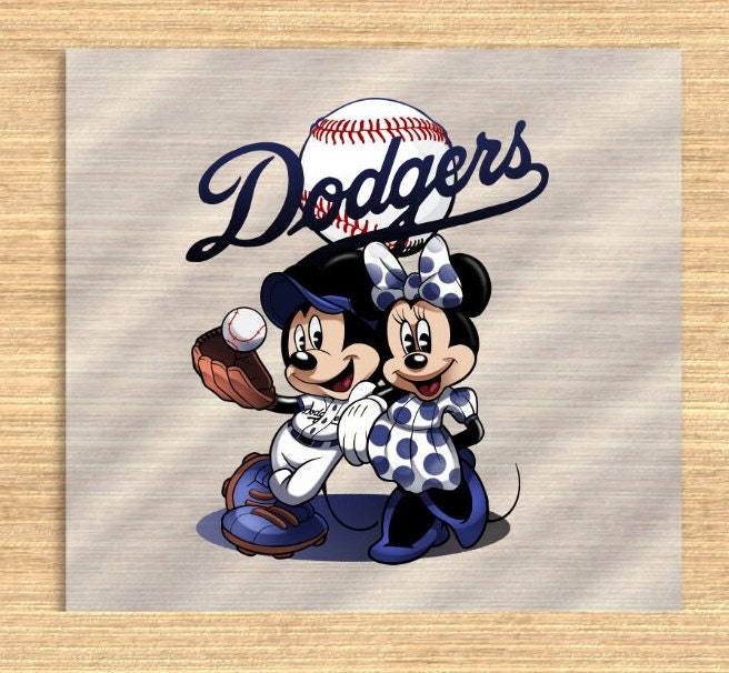 MLB Los Angels Dodgers Disney Mickey popular and Minnie Mouse Plush Doll Set 16