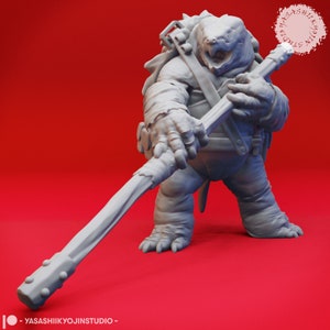 Ninja Monk Tortle - Polearm Yasashii - Monster Dungeons and Dragons 32mm Fantasy