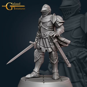 Knight 3 Paladin Fighter - Galaad Miniatures - Fantasy Dungeons and Dragons Mini