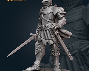 Knight 3 Paladin Fighter - Galaad Miniatures - Fantasy Dungeons and Dragons Mini