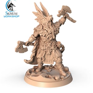 Viking Druid Axe Barbarian - Signum Games - Fantasy Dungeons and Dragons Mini