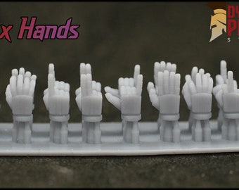 18x Custom Hand Gestures - Closed Fist - Open Palm - Middle Finger - Mixed - Marine bits War gaming Sci-Fi Custom 32mm