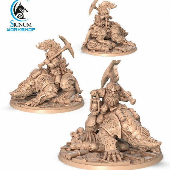 Dwarf Gnome Cavalier Mounted Signum Games Fantasy Dungeons and