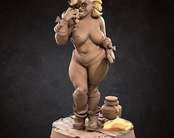 Rocío - Pin-up exótica NSFW Panadera Solo Ropa Interior - Aguanta el golpe - Miniatura de D&D 32 mm