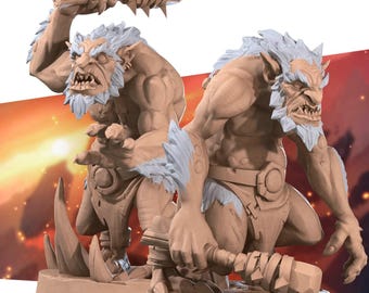 2x Troggs - Cave Humanoid Brutes - Bite the Bullet - Dungeons and Dragons 35mm