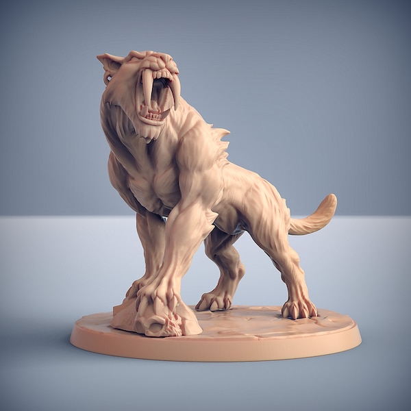 Smilodon Saber Toothed Tiger A - Artisan Guild Fantasy Dungeons & Dragons Mini 32mm