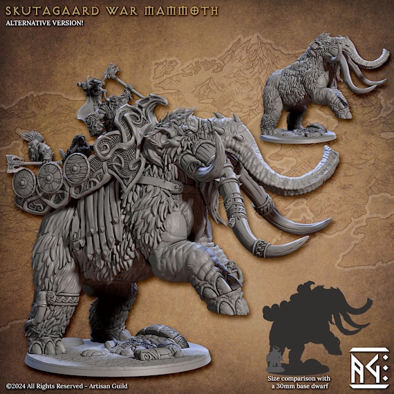SF・ファンタジー・ホラー Dwarven War Mammoth DW-223 28mm Giant War Mammoth - Monster - Artisan Guild - Dungeons and Dragons