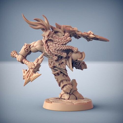 thumbnail image 2 of Tino Fighter Barbarian Miniature - 28mm Fantasy Artisan Guild For D&D & Tabletop Gaming 2 of 5