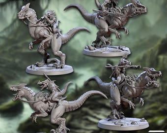 Mounted Lizardfolk Wyvern Raptor Riders - Artisan Guild  Dungeons & Dragons 32mm