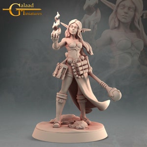 Weiblicher Elf Magier - Galaad Miniaturen - Fantasy Dungeons and Dragons Mini