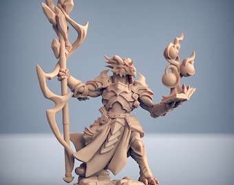 Dragonborn Mage Artisan Guild - Fantasy Dungeons and Dragons Miniature Tabletop