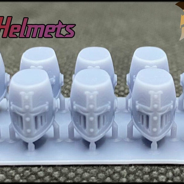 10x Templar Sci-fi Crusade Helmets - Marine bits War gaming Sci-Fi Custom